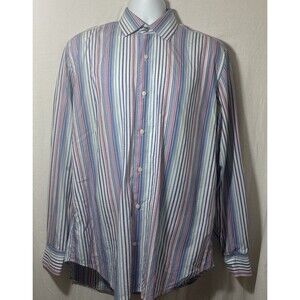 Tailorbyrd  Dress Shirt Long Sleeve Striped Classic Button Up Pastel Spring C